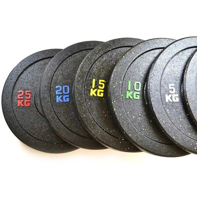Customized Logo Availabled Color Dot Rubber Barbell Plate for Bumper Weight Training