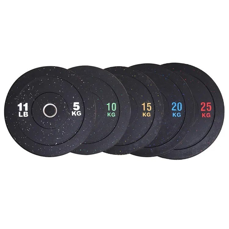 Customized Logo Availabled Color Dot Rubber Barbell Plate for Bumper Weight Training
